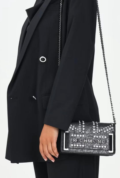 Borsa John Richmond shoulder bag in vera pelle con strass donna
