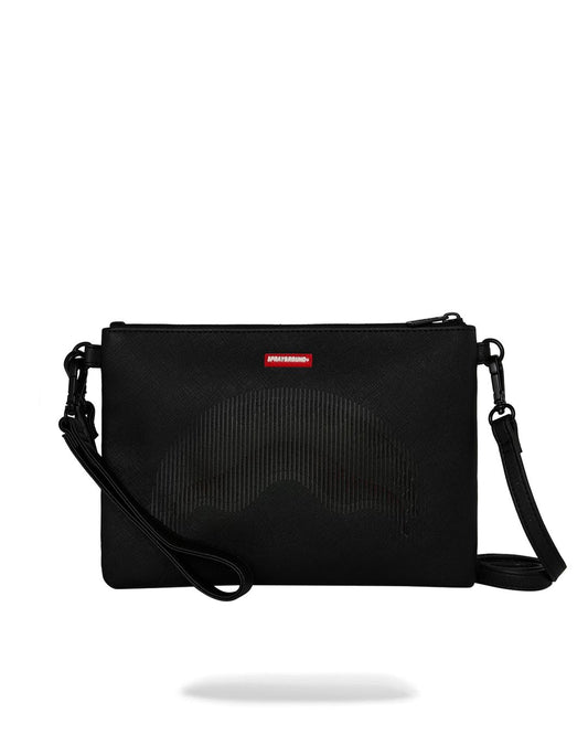 Pochette Sprayground nero DISAPPEARING SHARK CROSSOVER CLUTCH con tracolla