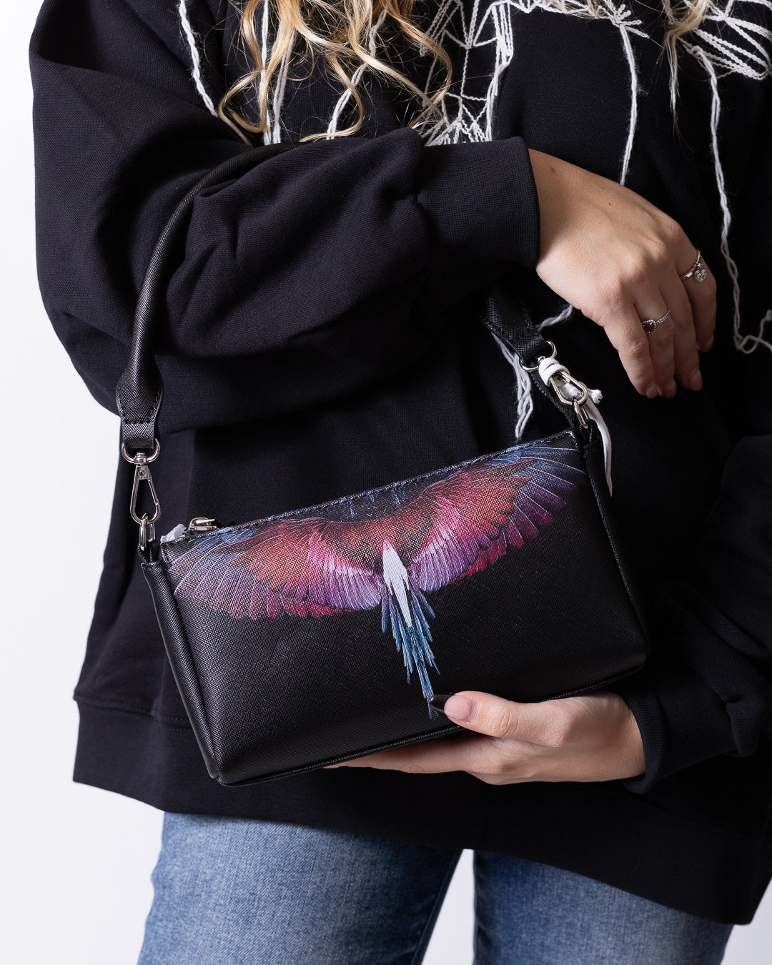 Borsa Marcelo Burlon in ecopelle "Icon Wings "