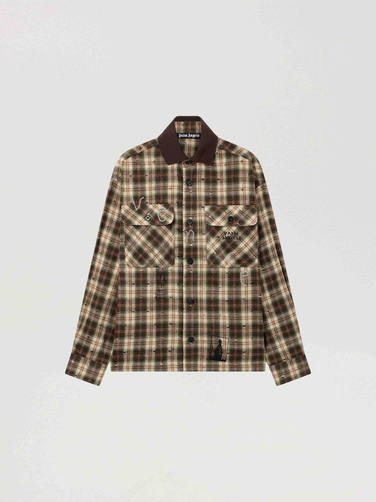 Camicia Palm Angels in flanella "Surfer Dream" uomo