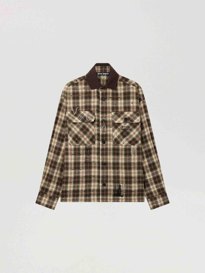 Camicia Palm Angels in flanella "Surfer Dream" uomo