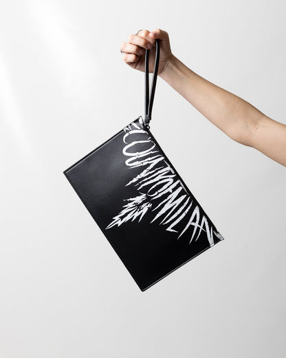 Pochette Marcelo Burlon in ecopelle "Icon Wings White" logato