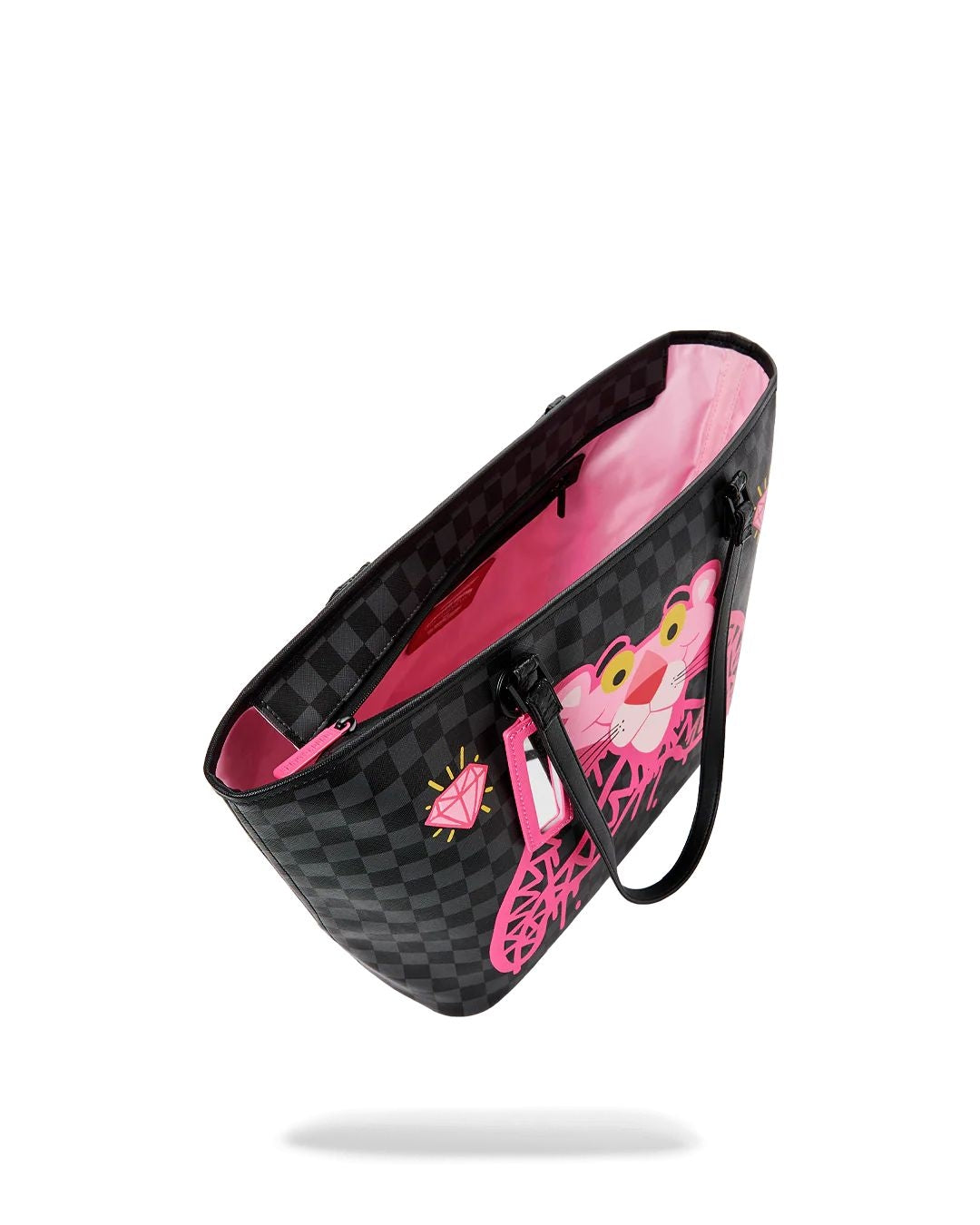 Borsa Sprayground nero "Pink Panther: drippy diamons tote"