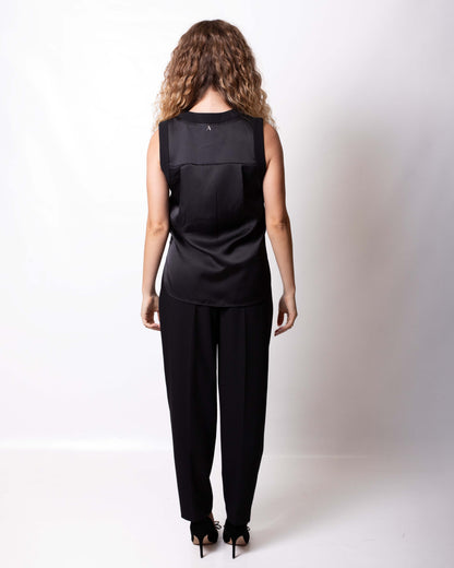 Gilet Twinset Actitude con schiena effetto seta donna
