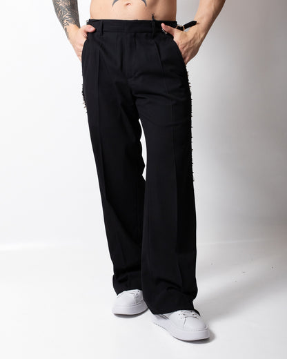 Pantalone John Richmond con borchie, graffette e strass uomo