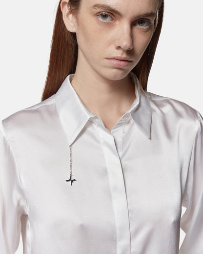 Camicia Richmond X in seta con fasce logate donna