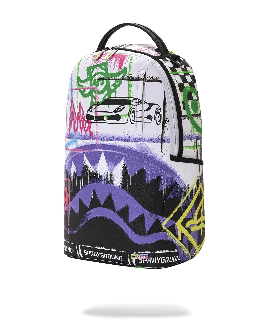Zaino Sprayground bianco STENCIL SHARK ATTACK BLACK AND WHITE SPLIT BACKPACK
