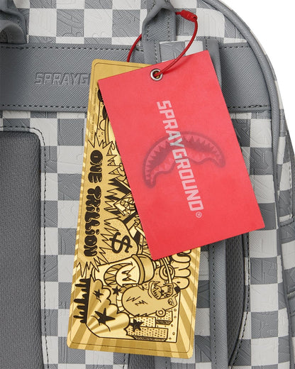 Zainetto Sprayground bianco EMBOSSED CREAM CHECK SAVAGE BACKPACK