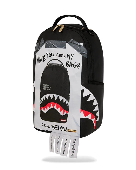 Zaino Sprayground nero "Missing bag flyer on bag backpack"