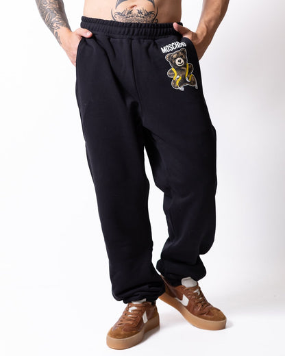 Pantalone Moschino in felpa "Teddy Bear Print" uomo
