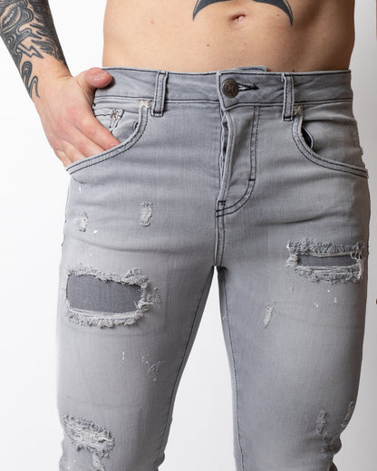 Jeans Richmond X slim con tagli e pittura uomo