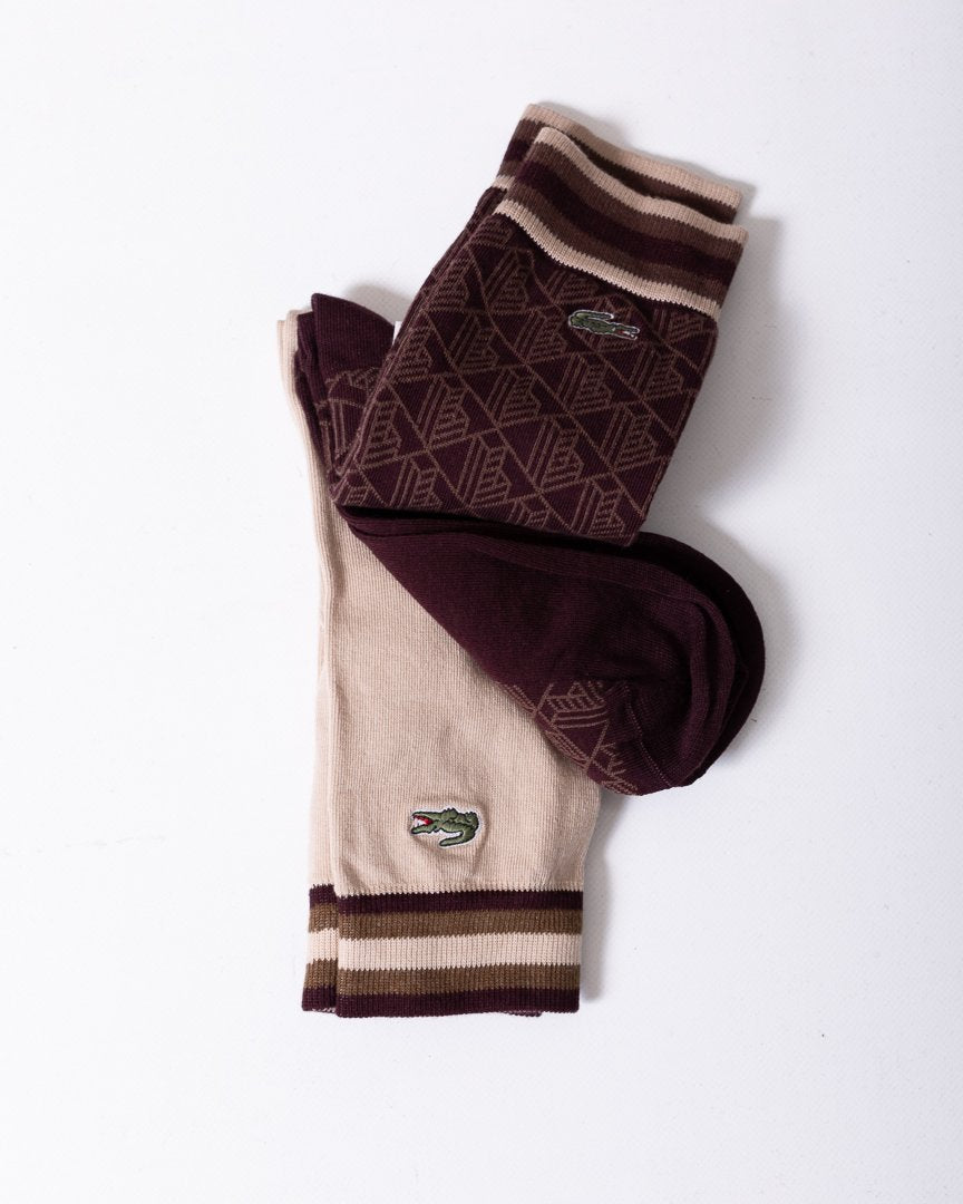 Calze Lacoste duo con logo e monogram