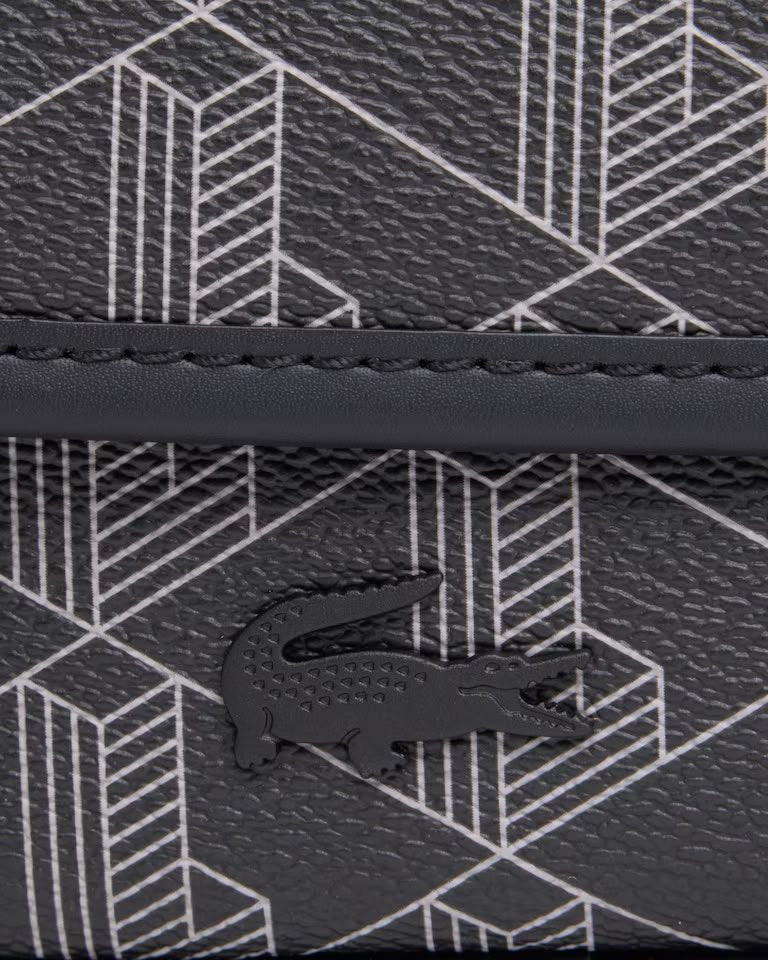 Tracolla Lacoste in simil pelle con stampa logo monogram
