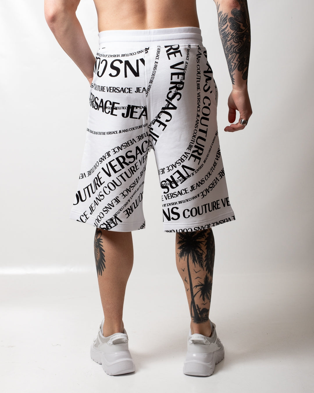 Bermuda Versace Jeans Couture in felpa "Logomania" uomo