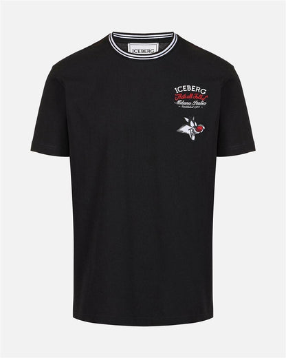 T-Shirt Iceberg con gatto Silvestro stampa e ricami