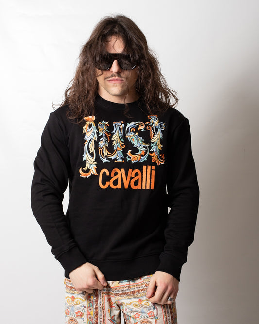 Felpa Just Cavalli girocollo "Logo Twigs" uomo