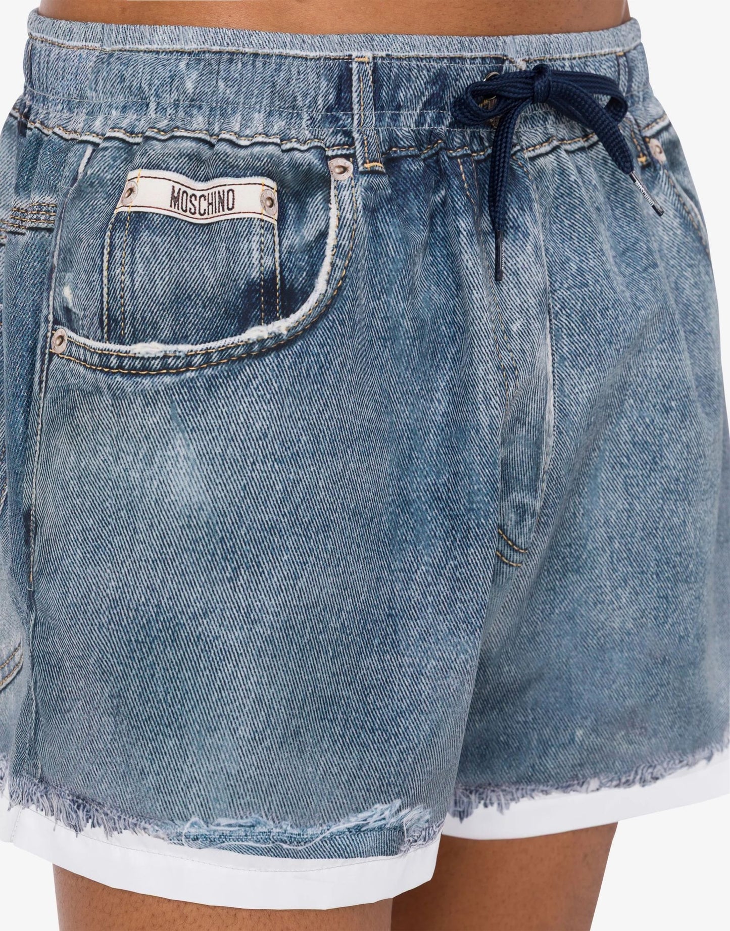 Boxer Mare Moschino stampa denim uomo