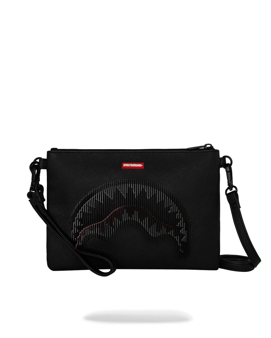 Pochette Sprayground nero DISAPPEARING SHARK CROSSOVER CLUTCH con tracolla