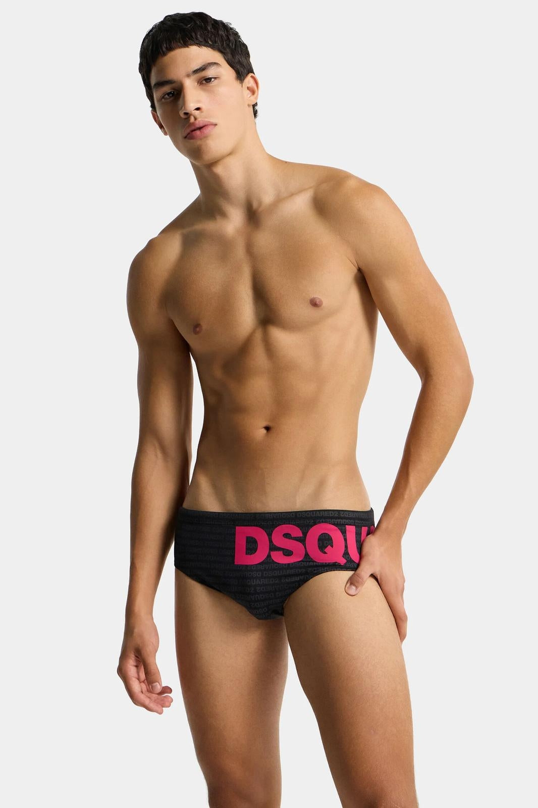 Slip mare Dsquared2 con stampa logata all-over uomo