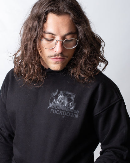 Felpa Comme des Fuckdown con cappuccio e stampa murales uomo