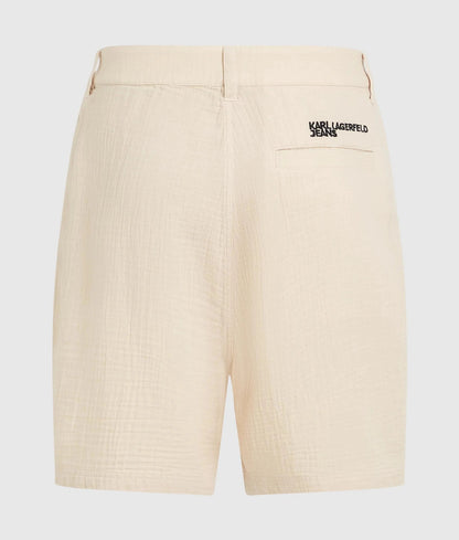 Bermuda Karl Lagerfeld Jeans effetto lino con ricamo uomo