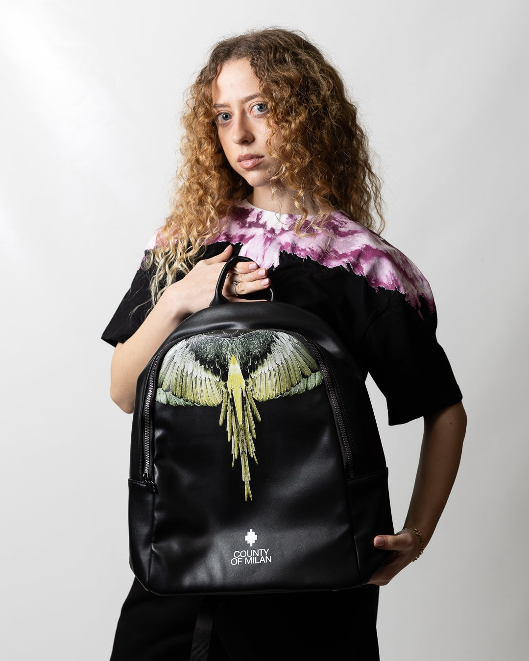 Zaino Marcelo Burlon in ecopelle "Icon Wings Yellow"