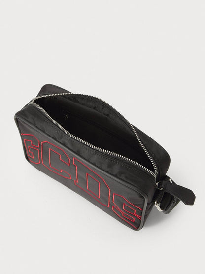 Tracolla GCDS in nylon con logo ricamato