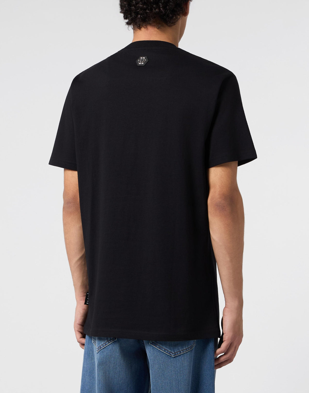 T-shirt Philipp Plein "Multicolor Dollar Skull" con cristalli sul fronte