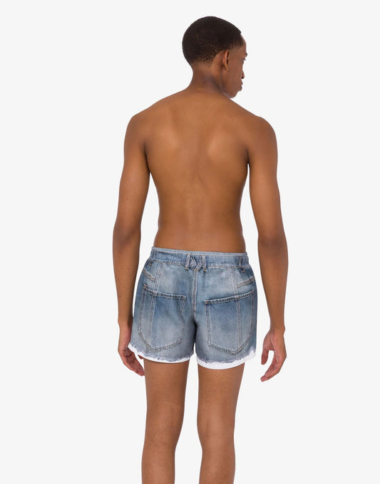 Boxer Mare Moschino stampa denim uomo