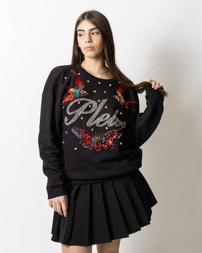 Felpa Philipp Plein "Open Back Tattoo Strass" donna