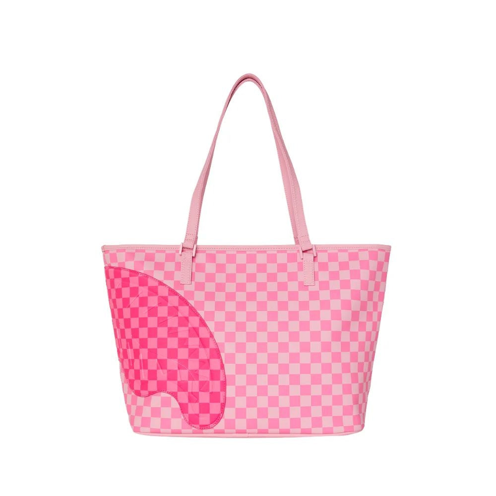 Borsa Sprayground rosa "Pink shark in paris patch tote" 