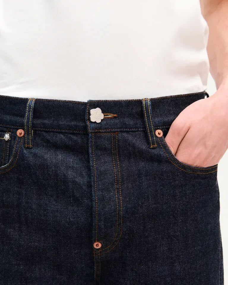 Jeans Kenzo Paris con stampa decorativa e patch logo