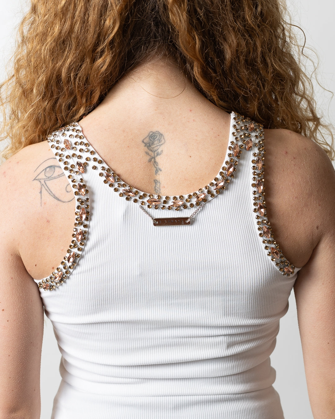Canotta Richmond X in costina con gioielli donna