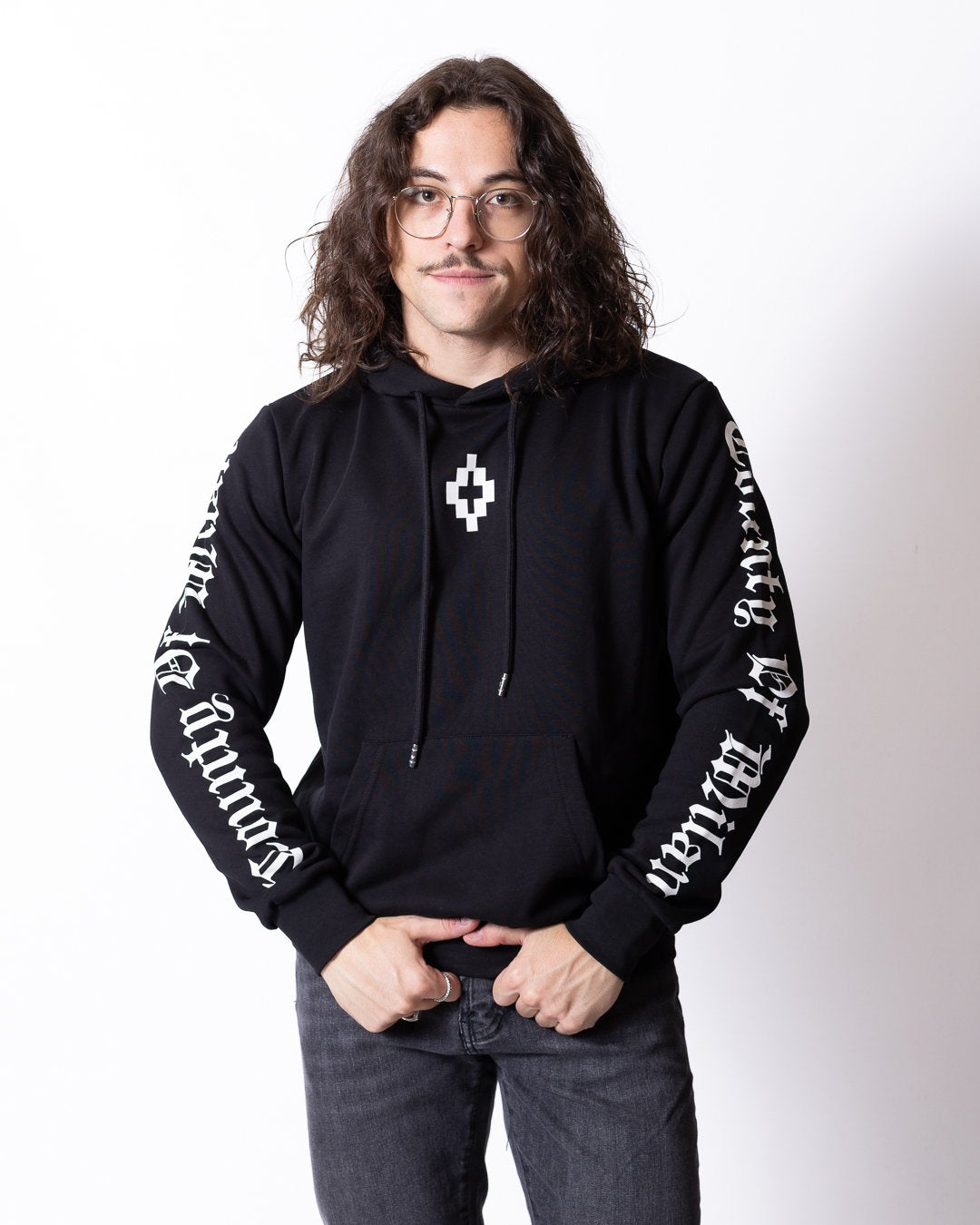 Felpa County of Milan con cappuccio, loghi e super grafica sul retro