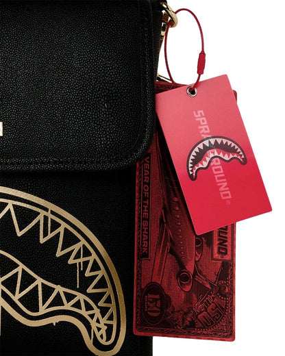 Tracolla Sprayground nero "That gold drap messanger sling"