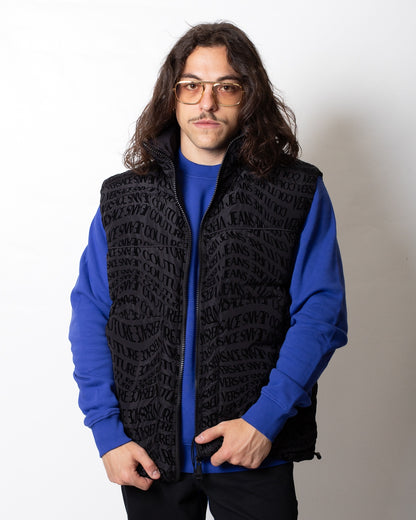 Gilet Versace Jeans Couture reversibile con logo all-over uomo