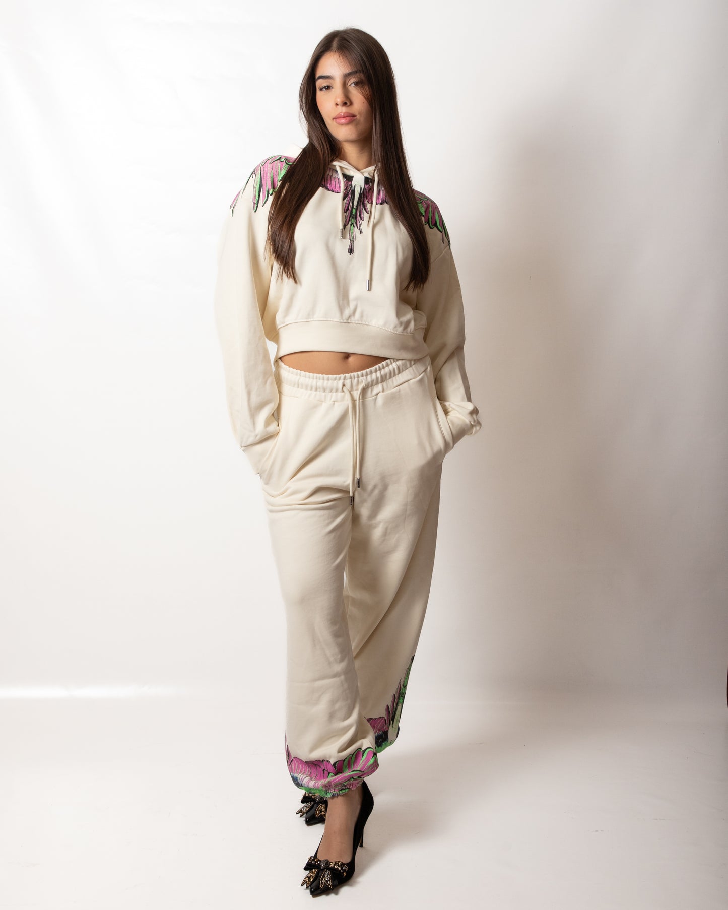 Felpa Marcelo Burlon con cappuccio "Logo Wings" donna