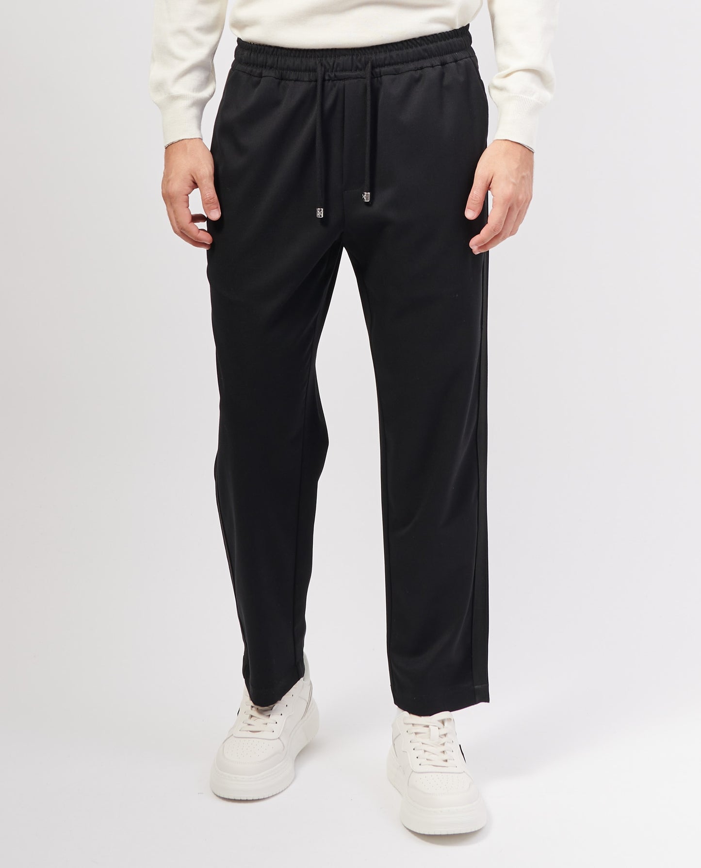Pantalone Richmond X in tessuto con logo in pelle uomo
