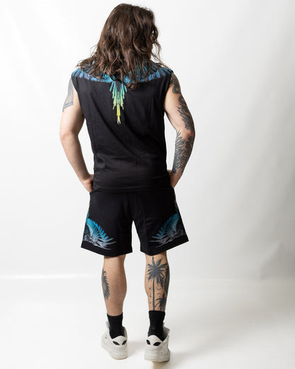 Bermuda Marcelo Burlon in felpa "Icon Wings Colorfull" uomo