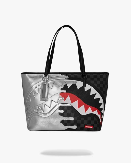 Borsa Sprayground nero SILVER SIDE DRIP BLACK CHECK TOTE