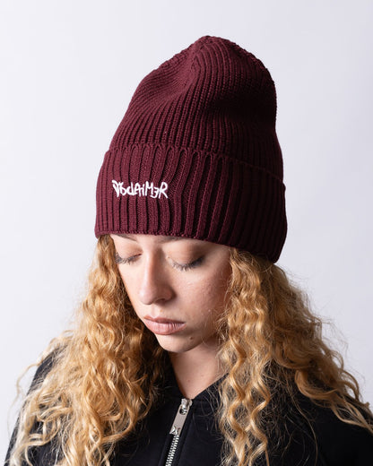 Cappello Disclaimer con risvolto e logo ricamato