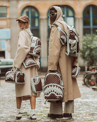 Marsupio Sprayground marrone "CREAM AND BROWN TEAR CHECK SAVVY CROSSBODY"