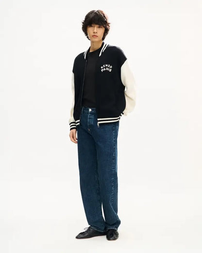 Cardigan Kenzo Paris full zip con maxi ricamo sul retro