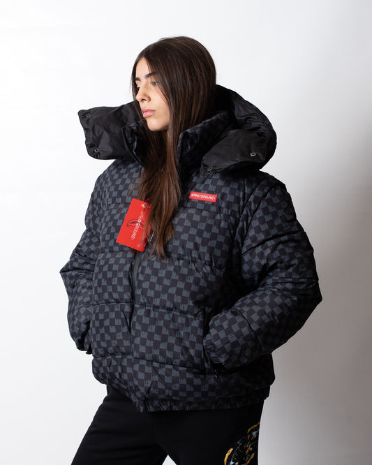 Giubbotto Sprayground puffer con cappuccio e maniche staccabili