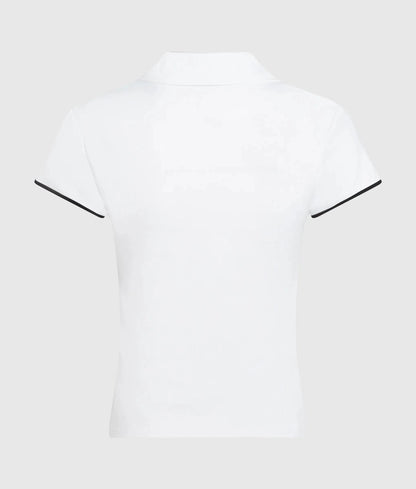 Polo Karl Lagerfeld Jeans slim con ricamo donna