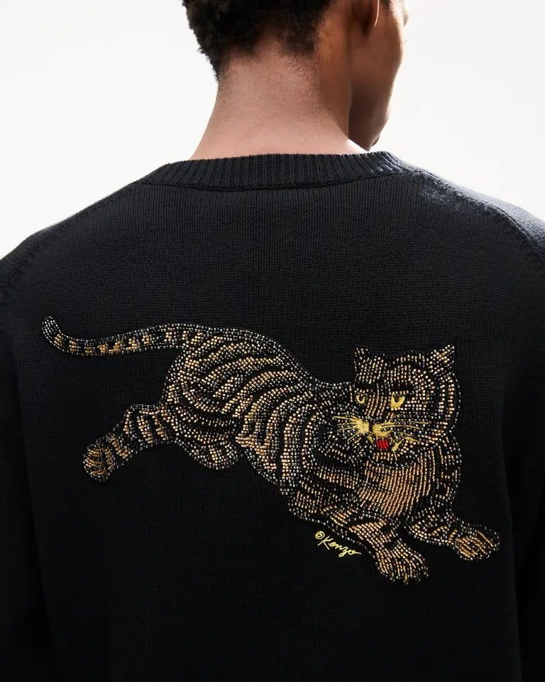 Cardigan Kenzo Paris in lana con grafica di perline luminose