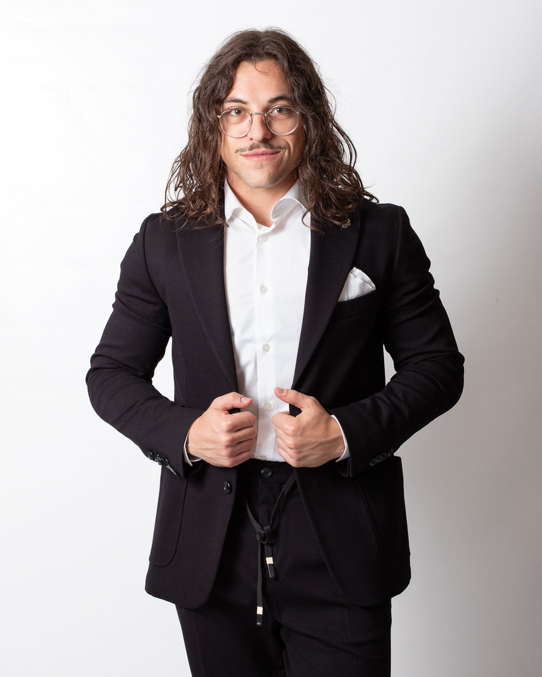 Giacca blazer Daniele Alessandrini monopetto con spilla uomo