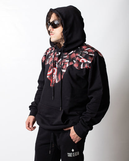 Felpa Marcelo Burlon con cappuccio "Red Snake" uomo