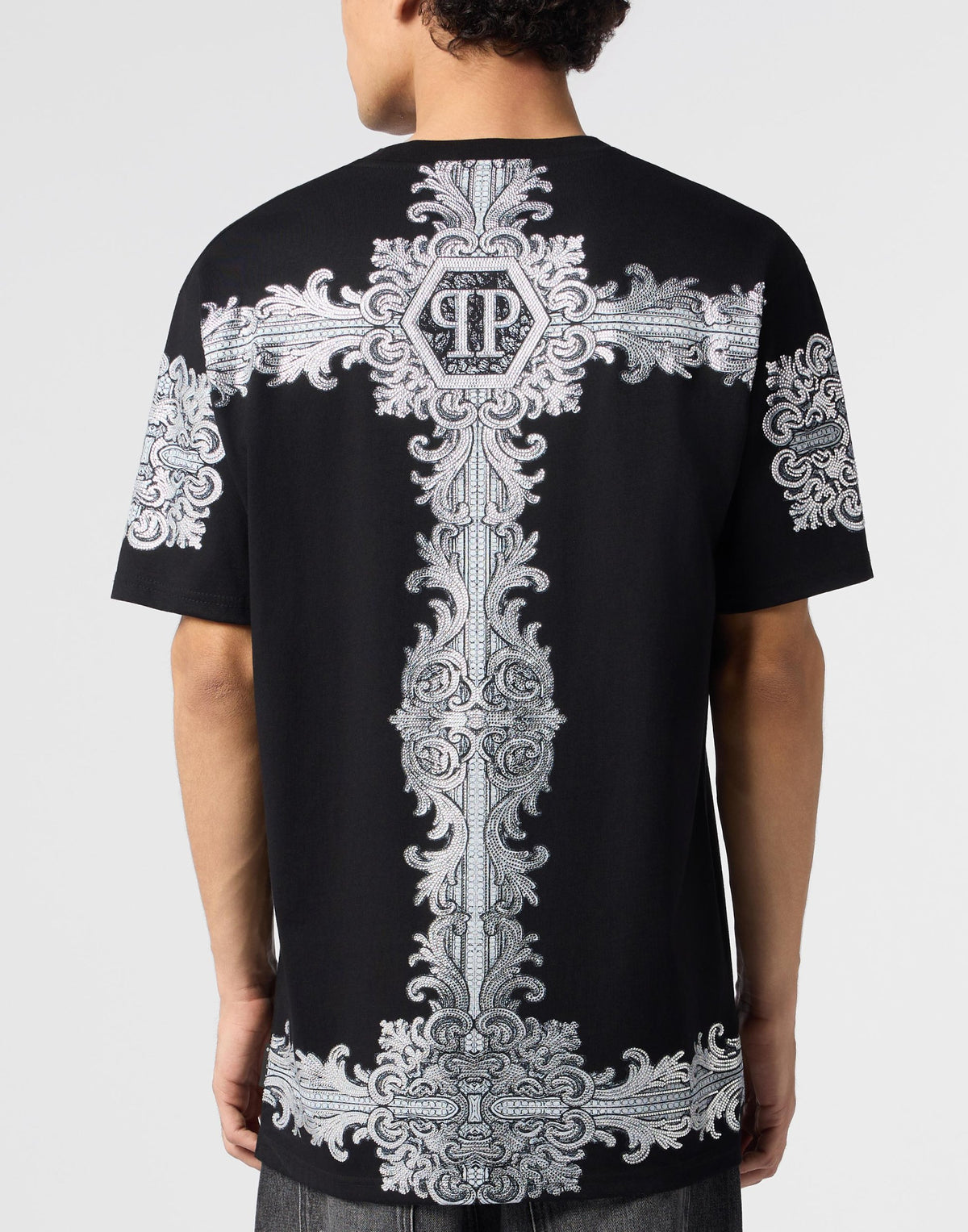 T-shirt Philipp Plein "Baroque Stones" con cristalli all over