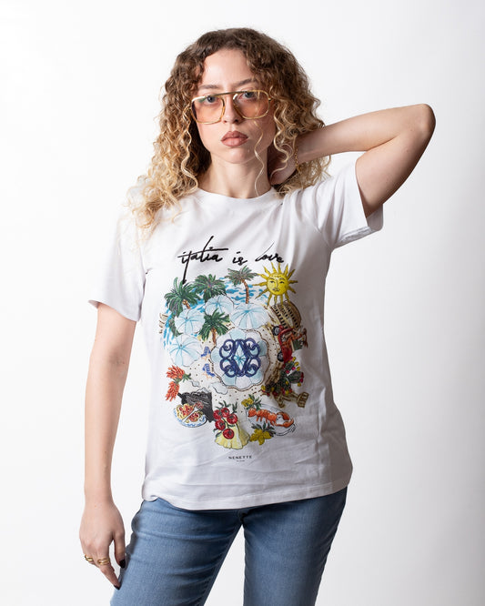 T-Shirt Nenette "Italia is Love" donna
